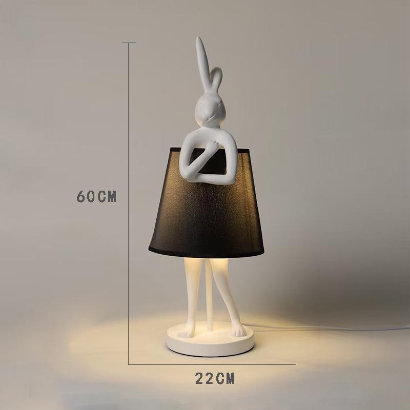 Nordic Minimalist Rabbit Table Lamp: Modern Bedroom/Bedside Resin Design