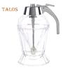 Dispenser per miele da cucina da 180 ml con coperchio in acciaio inossidabile, senza gocciolamento, in vetro, a forma di diamante, dispenser per sciroppo a tenuta stagna, bottiglia di olio d'oliva, salsa, aceto