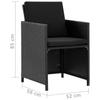 9 piece Garden Dining Set with Cushions Poly Rattan Black