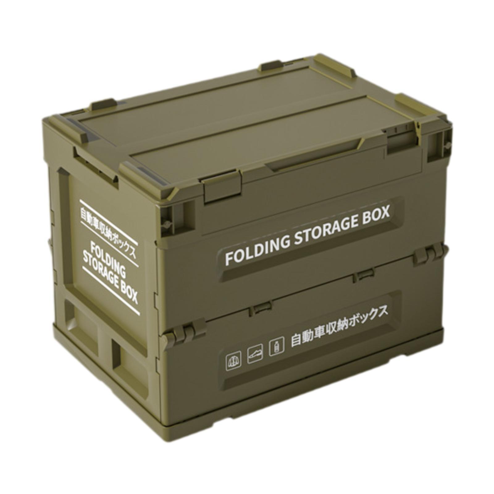 Camping Foldable Lidded Storage Bin for Bedroom Lightweight Closet Organizer Camping Foldable Lidded Storage Bin Stackable