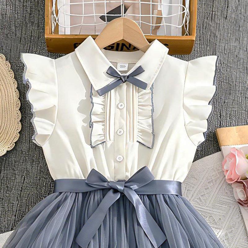 Vestito da Bambina in Rete di Seta alla Moda - Elegante Vestito da Principessa Estivo per Bambini