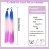 Synthetische Regenbogen Lametta Zöpfe Haarverlängerungen 26 Zoll Doppelte Pferdeschwänze Mädchen DIY Rave Party Ausgefallene Haaraccessoires