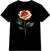 Rose Flower T Shirt Single Elegant Floral Graphic Tee Vintage Casual Top