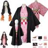 Demon Slayer Kimetsu No Yaiba Nezuko Kamado Cosplay Costume Kimono Halloween Uniform Anime Clothes