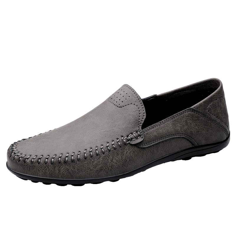 Fashion Men's Casual Leather Shoes Four Seasons Plus Size 47 Soft Sole Comfort Outdoor Fashion Youth Business Leather Shoes Driving Shoe