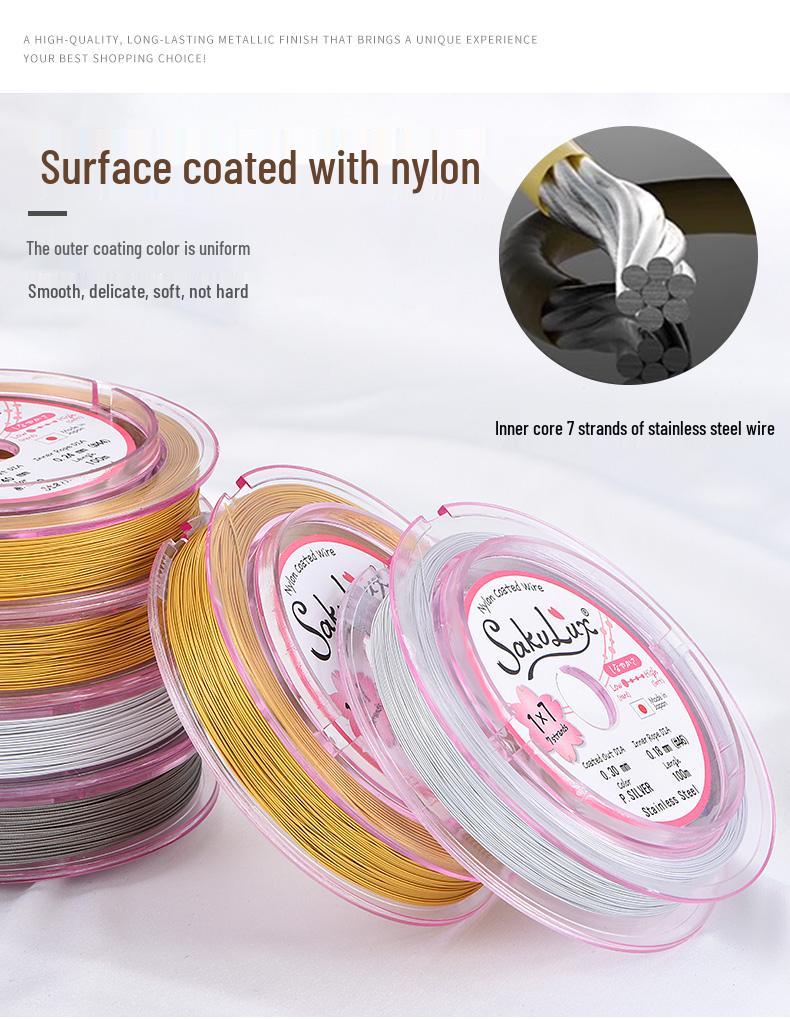 10m Japanischer Goldfaden Stahldraht für DIY Schmuck & Perlenarbeiten