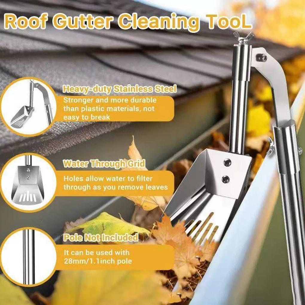 Gutter Scoop Leaf Cleaning Spoon Portable Roof Gutter Tool Foldable Handle Gutter Cleaning Shovel Leaves Dirt Remove tool