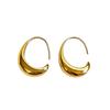 Korean-Style Smooth Water Drop Hoop Earrings - Retro, Versatile, Simple Design for Women
