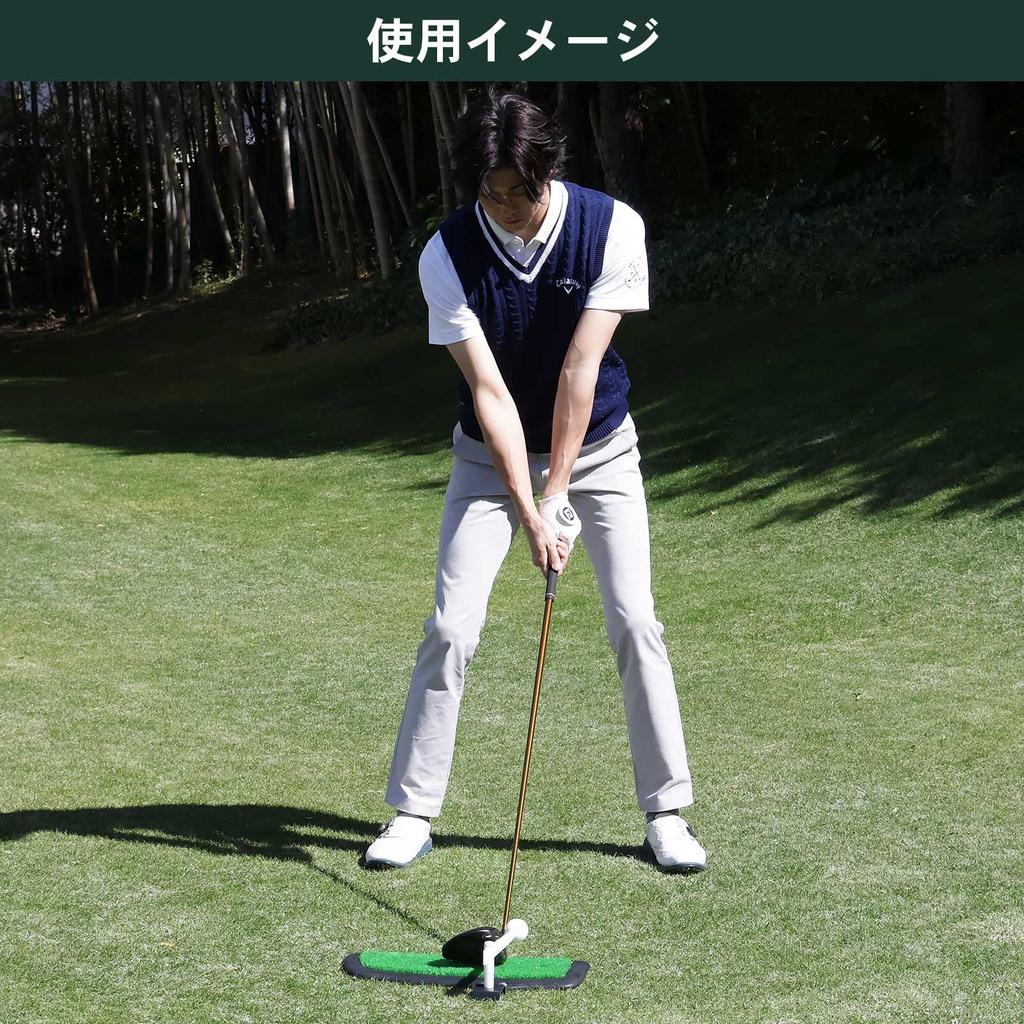 Tabata Golf Large Head Puncher Practice Mat with Permanent Tee, 5-Level Height Adjustment, Spare Arm, Golf Practice Equipment, Golf Mat GV0268