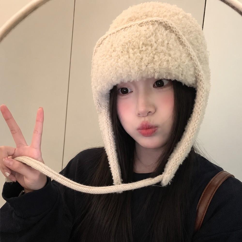 Windproof Winter Hat Warm Lei Feng Hat Cute Knitted Wool Hat  Autumn Winter