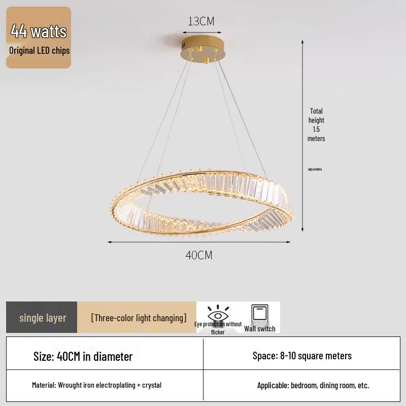 High-End Crystal Pendant Light for Living Room, Loft, Villa, Hotel, and Bedroom