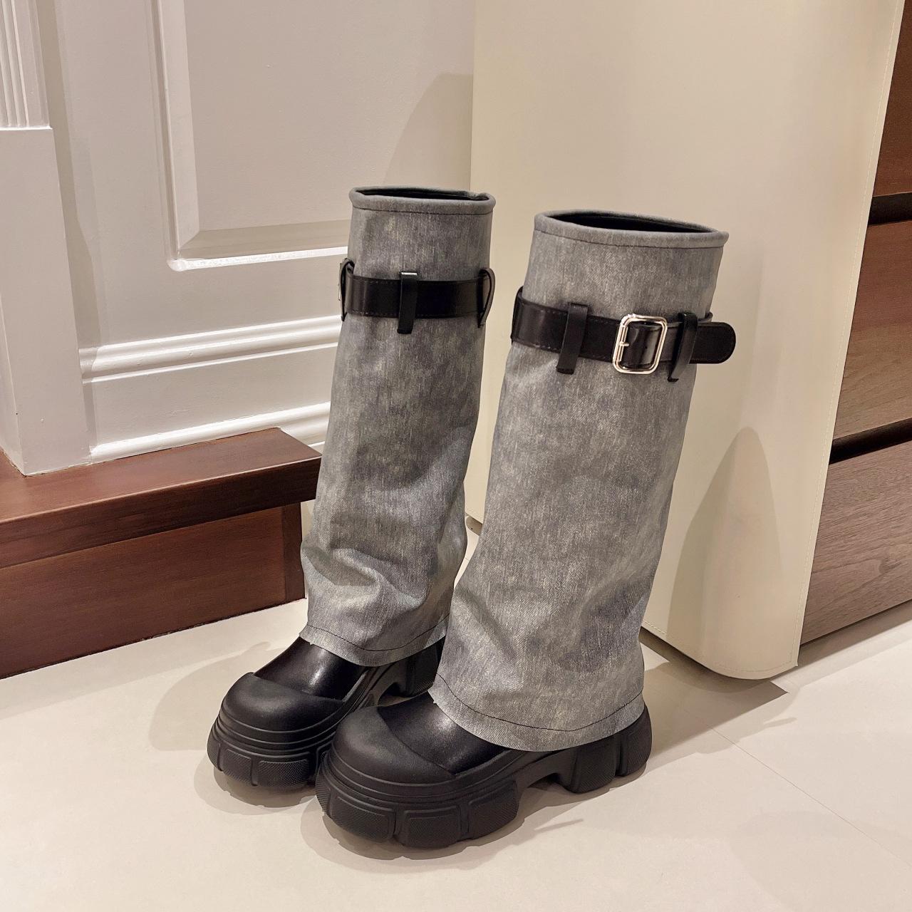 Boots Women s Summer American Vintage Martin Boots Brown Tall Boots Long Boots Western Cowboy Boots 35 чёрный 7198₽