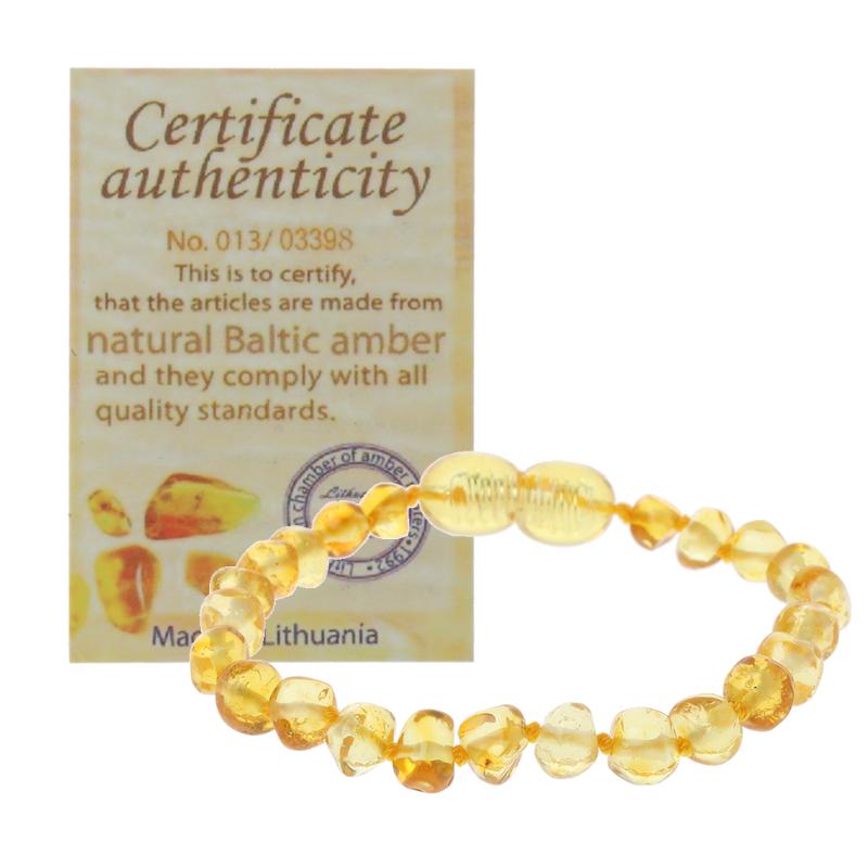 Ekte Baltic Amber Teething Armbånd Rå og ankel babyperler for bitringer