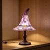 Yousheng Buntglas Hexenhut Lampe, USB-betriebenes Nachtlicht, Handgefertigte Harz-Buntglas Schreibtischlampe, Halloween Gothic Dekor für Schlafzimmer