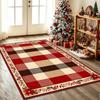 Large Living Room Carpet Christmas Plaid Area Rug Non Slip Winter Buffalo Check Floor Mat Washable Holiday Home Decor