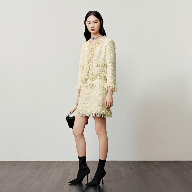 VEROMODA 2025 Spring Tassel Sequin A-Line Mini Skirt