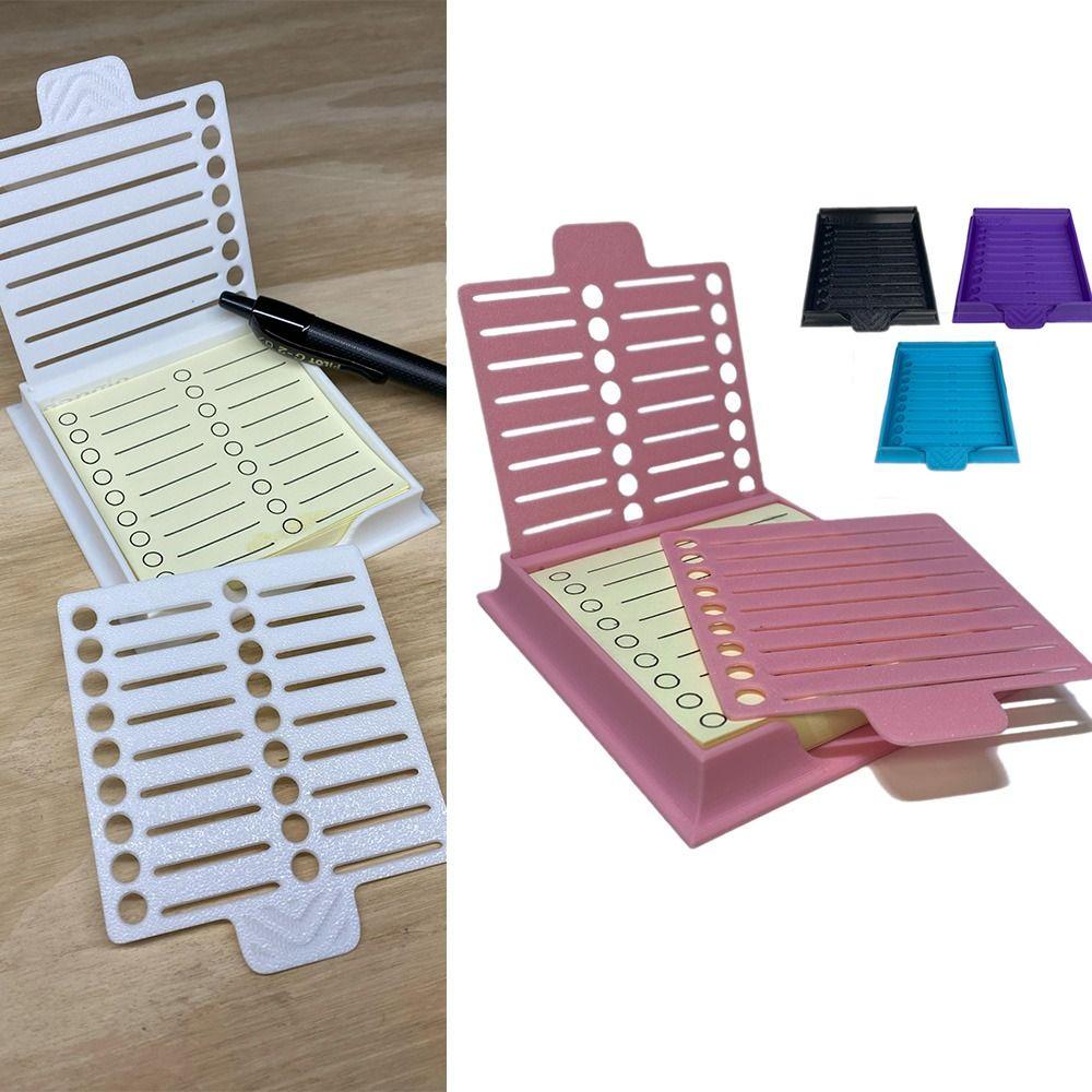 

Note Box Sticky Note Stencil Memo Pad Organizer for 3x3 Self-Sticky Note Pads рожевий