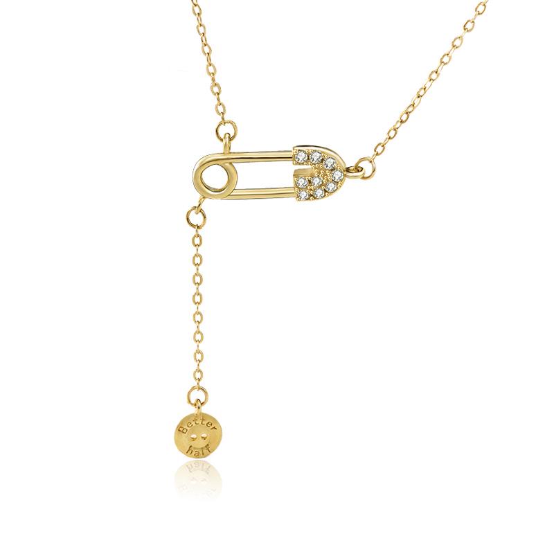 

Retro American S925 Sterling Silver Paperclip Tassel Necklace for Women - Light Luxury Clavicle Jewelry 925 Silver