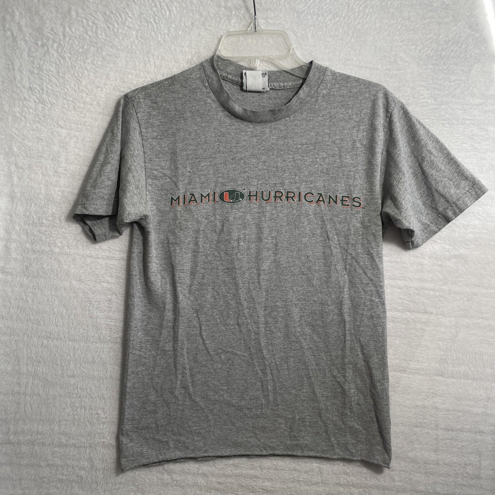 NCAA Miami Hurricanes Shirt Adult Small Gray Crew Neck Short Sleeve Vintage S разноцветный