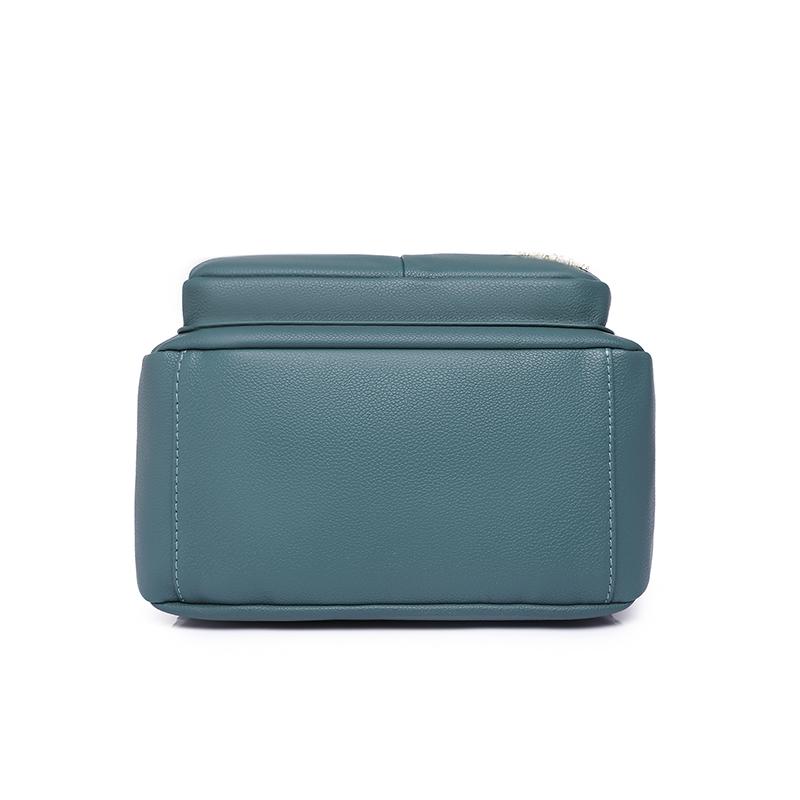 Women's Soft Leather Large Capacity Solid Color Bag Backpack Shoulder Bag