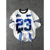 Women's Summer Minimalist Crew Neck Short-Sleeve Loose Casual Sports Printed Jersey T-Shirt