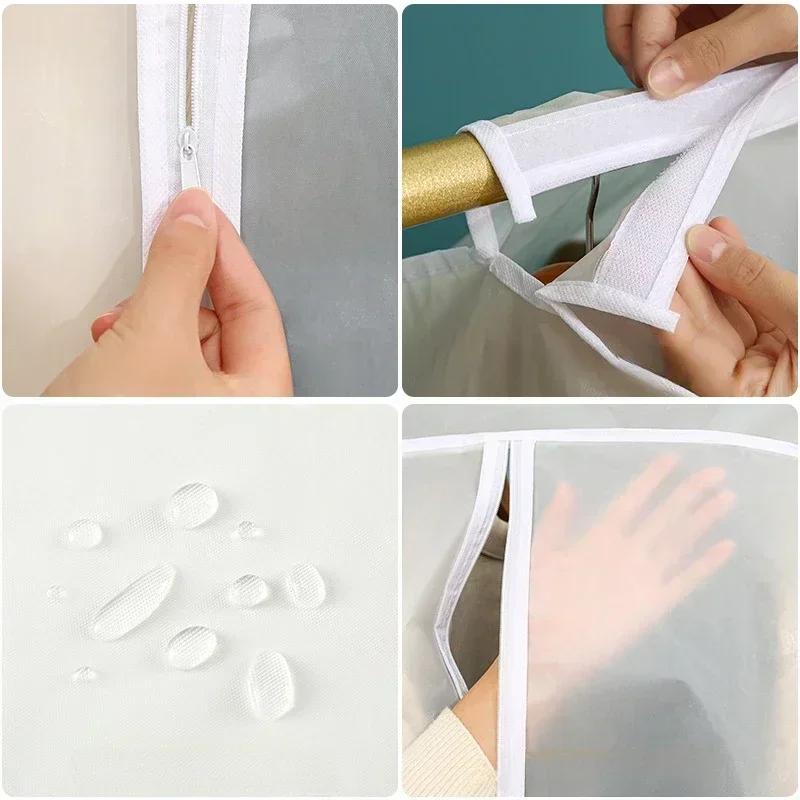 Transparent Clothes Hanging Dust Cover Dress Suit Coat Storage Bag Case Organizer Wardrobe Dress Clothing Hanging Dust Proof Bag