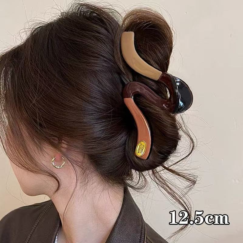 New High-End Contrasting Color Grab Clip Cartoon Cute Puppy Hairpin Large Back Head Disc Hair Shark Clip Female