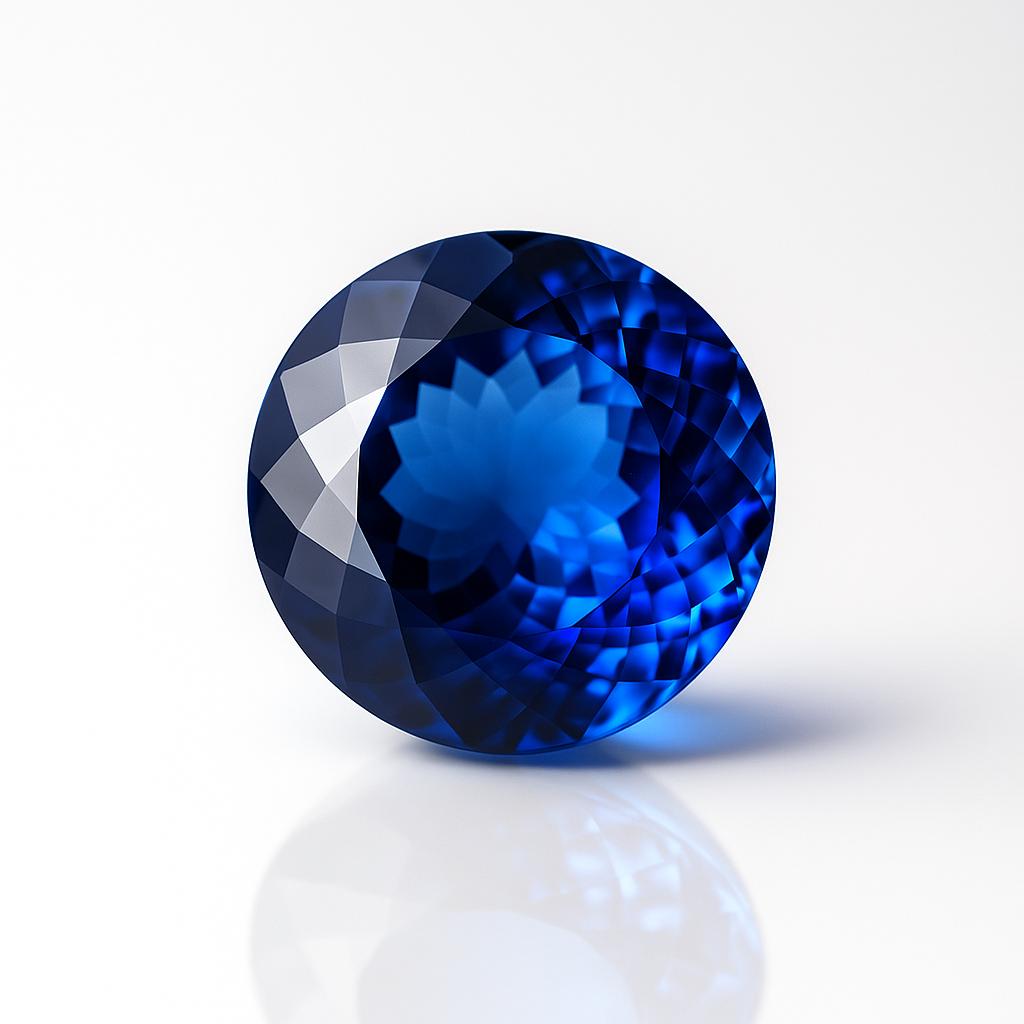 12MM Natural Ceylon Blue Sapphire Round Cut Flawless Loose Gemstone