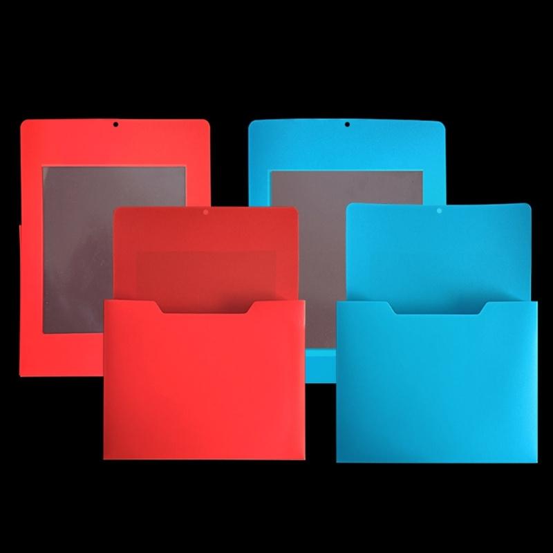 Magnetic Wall File Pocket for A4 Documents, Plastic File Paper Organiser Rack with Hanging Hole for Offices Desktop Metal Cabinet