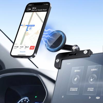 For Tesla Model 3 Y Central Control Screen Holder Magnetic 360 Degree Adjustable Screen Holder for iPhone Magsafe Samsung Xiaomi
