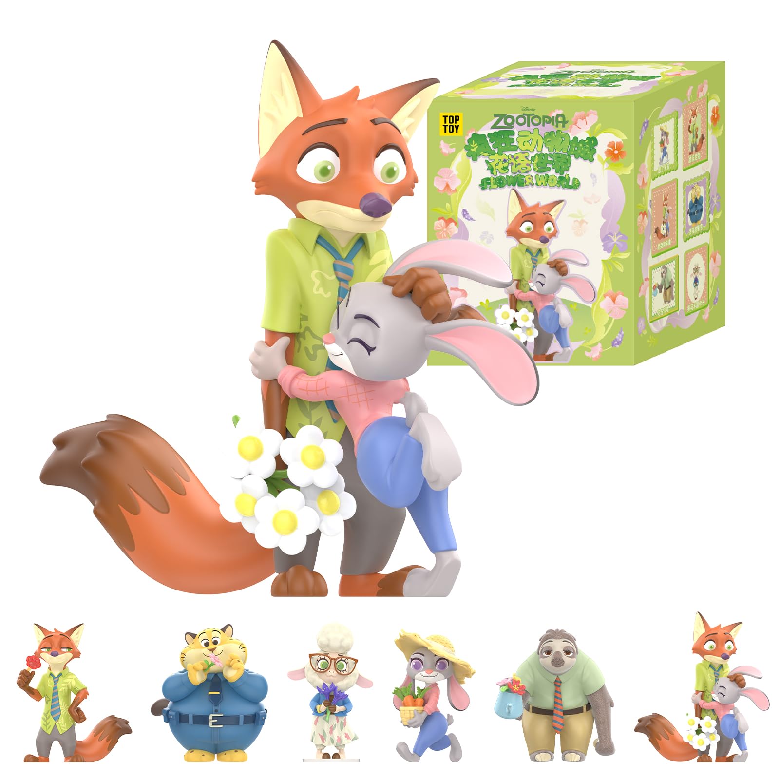 

ЛУЧШАЯ ИГРУШКА Disney Зверополис Джуди и Ник Серия «Язык цветов» [1 шт.] Гашапон Фигурка в слепой коробке Мягкий винил ПВХ Премиум игрушка Подарок на день рождения для Диснея