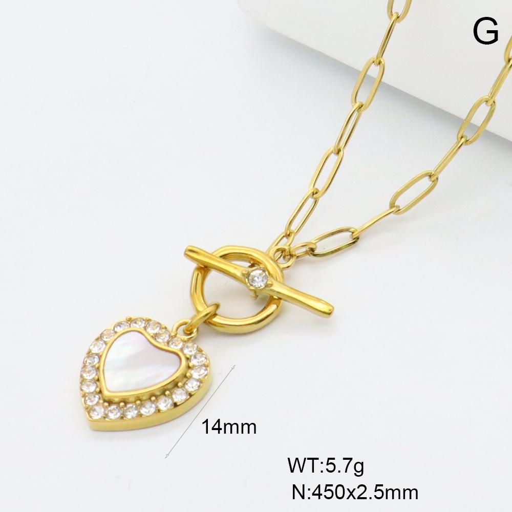 JUSNOVA 18K PVD Gold Plated Stainless Steel Melting Metal Heart Pendant Necklace Waterproof CZ Lava Bead Chain Jewelry for Women