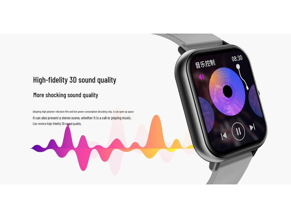 ZL54CJ Bluetooth Smartwatch: Heart Rate/Blood Pressure Monitor, Blood Oxygen, Music, Messaging, Multi-Sport Functions.