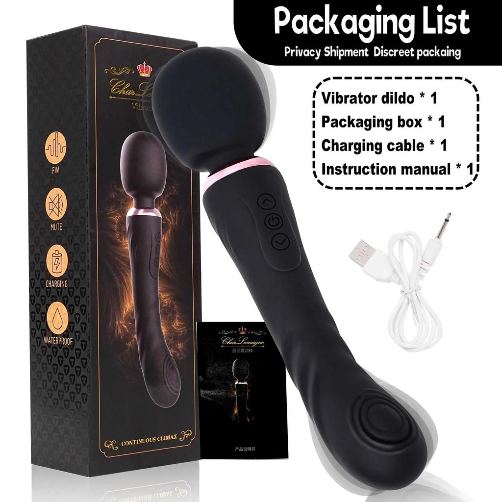 Double Ended AV Vibrator G Spot Magic Wand Clitoris Stimulator G Spot Dildo 10 Modes Strong Massager Female Sex Toys Adult Goods