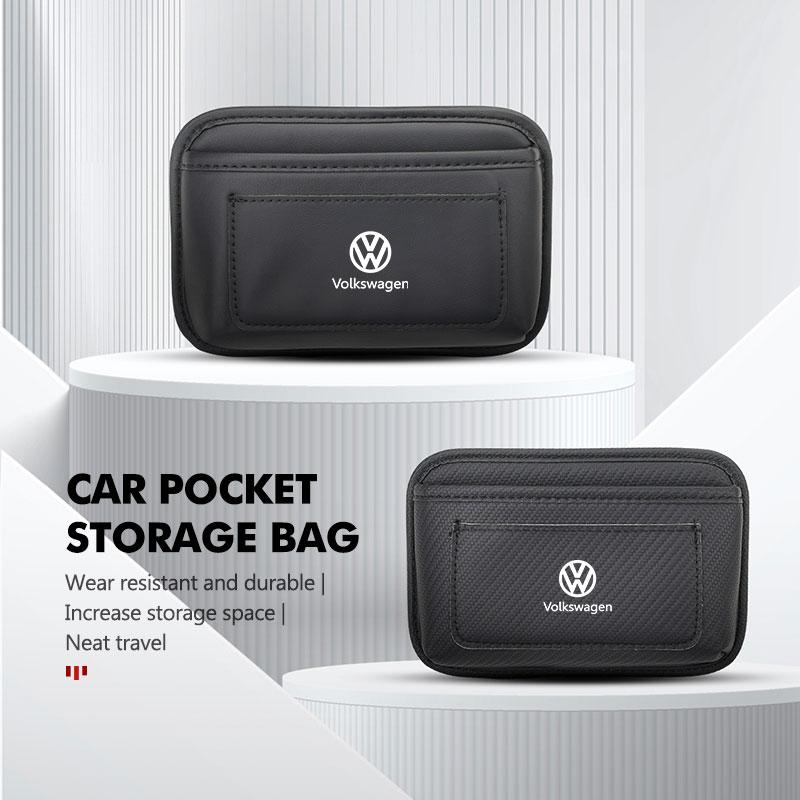 Hub Caps For Volkswagen VW Car Emblem Door Side Pocket Hanging Storage Bag Phone Card Golf 4 5 6 7 Polo Jetta Sagitar Magotan Pa