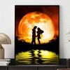 Disney Diamond Painting Couple Silhouette Under The Full Moon Romantic Theme Illustration Mosaic Handmade Hobby DIY Gift Home Decoration Embroidery
