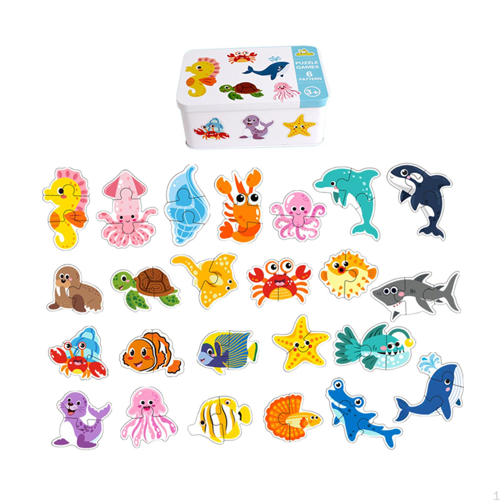 

Cartoon Puzzle Set for Toy Learning Activity Preschoolers Marine Animals