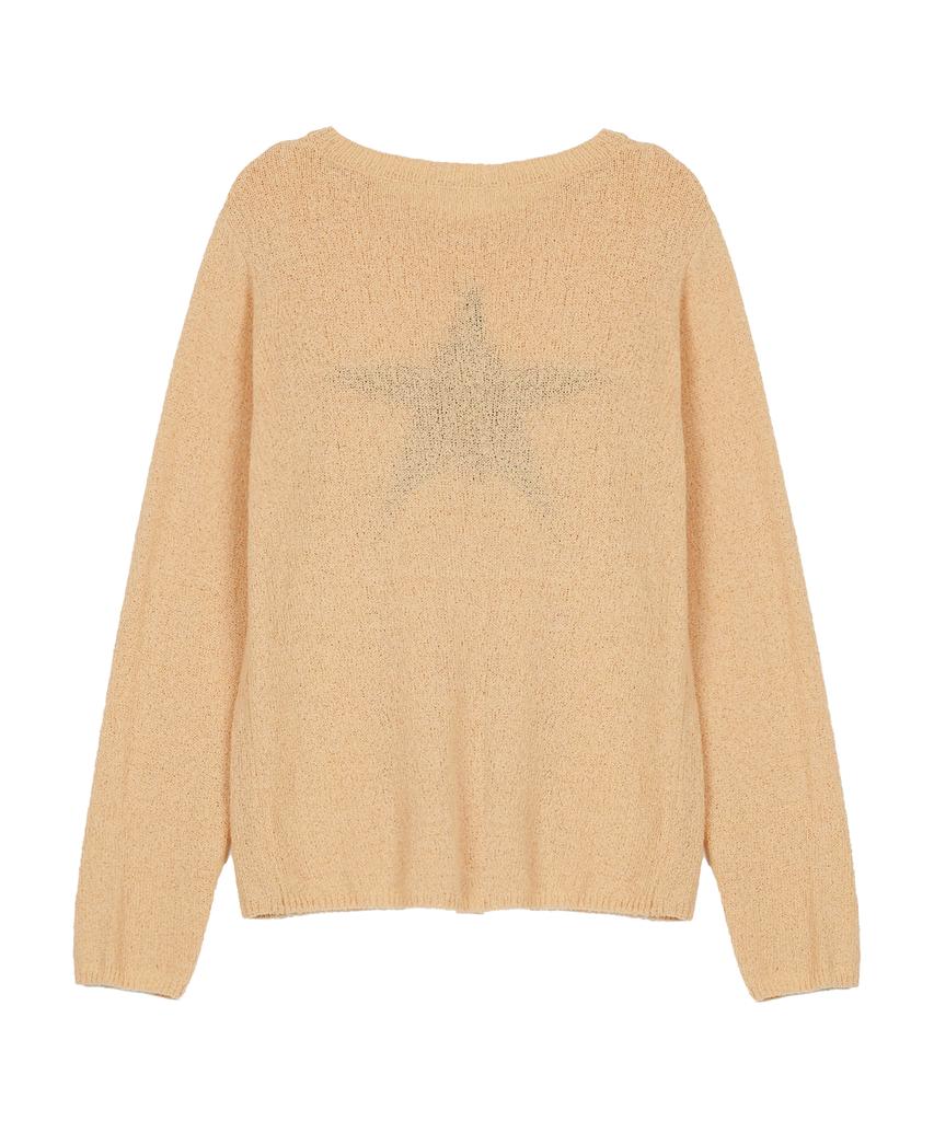 HIGH SCHOOL DISCO Star Boucle Knit Beige