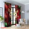 2pcs 2D flat printing Happy Christmas fashion curtains Christmas Reindeer Bauble Tree Digital Printed Polyester Drapes Festive
