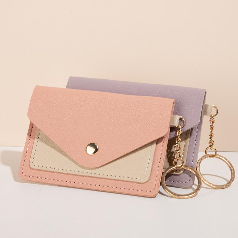 4pcs Creative And Fashionable Small Card Bag, Candy Color Bus Card Cover, Keychain Pendant.