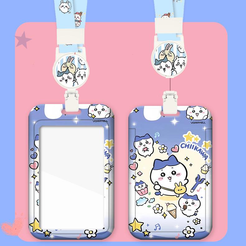 Chiikawa Id Badge Holder Neck Strap Pendant Hachiware Door Card Lanyards Usagi Lanyard Credential Holder Cartoon Keychain Gifts