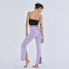 OZEZ Ozpn2112 Back Slit Flare Yoga Pants - Lavender