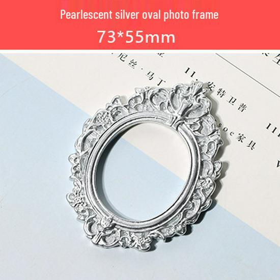 Retro Cream Glue Epoxy Resin Miniature Photo Frame DIY Dollhouse Accessories