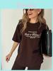 Casual Summer Cotton T Shirt With Letter Print For Daily Wear