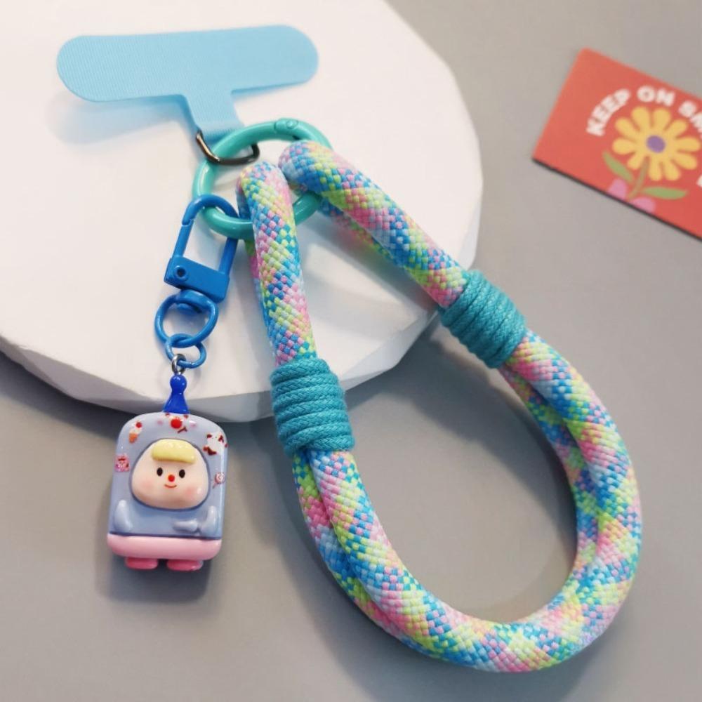 

With Cartoon Pendant Cellphone Straps Hanging Cord Mobile Phone Lanyard Short Wrist Strap Charm Anti-lost Chain Women Keychain