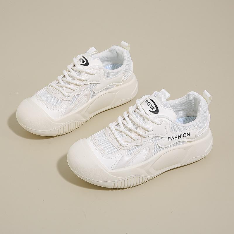 Spring new breathable little white shoes female students through the net versatile leisure sports board shoes