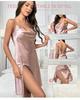 European Silk Pajamas: Sexy Slit Camisole Backless Nightgown