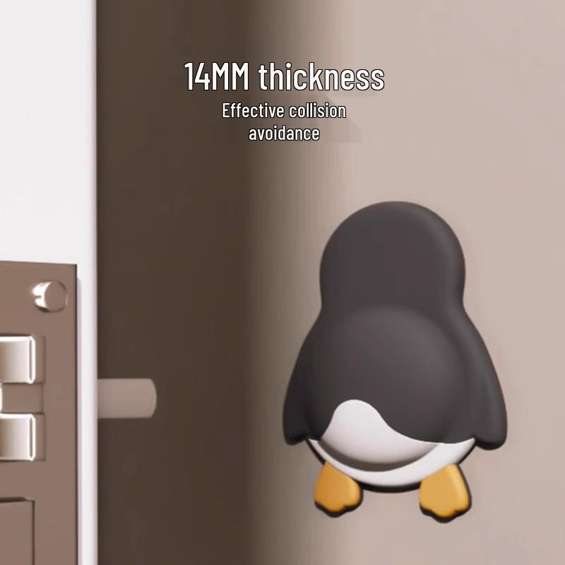 Cute Cartoon Pet Door Stopper: Soft Rubber Anti-Collision Pad & Sticker