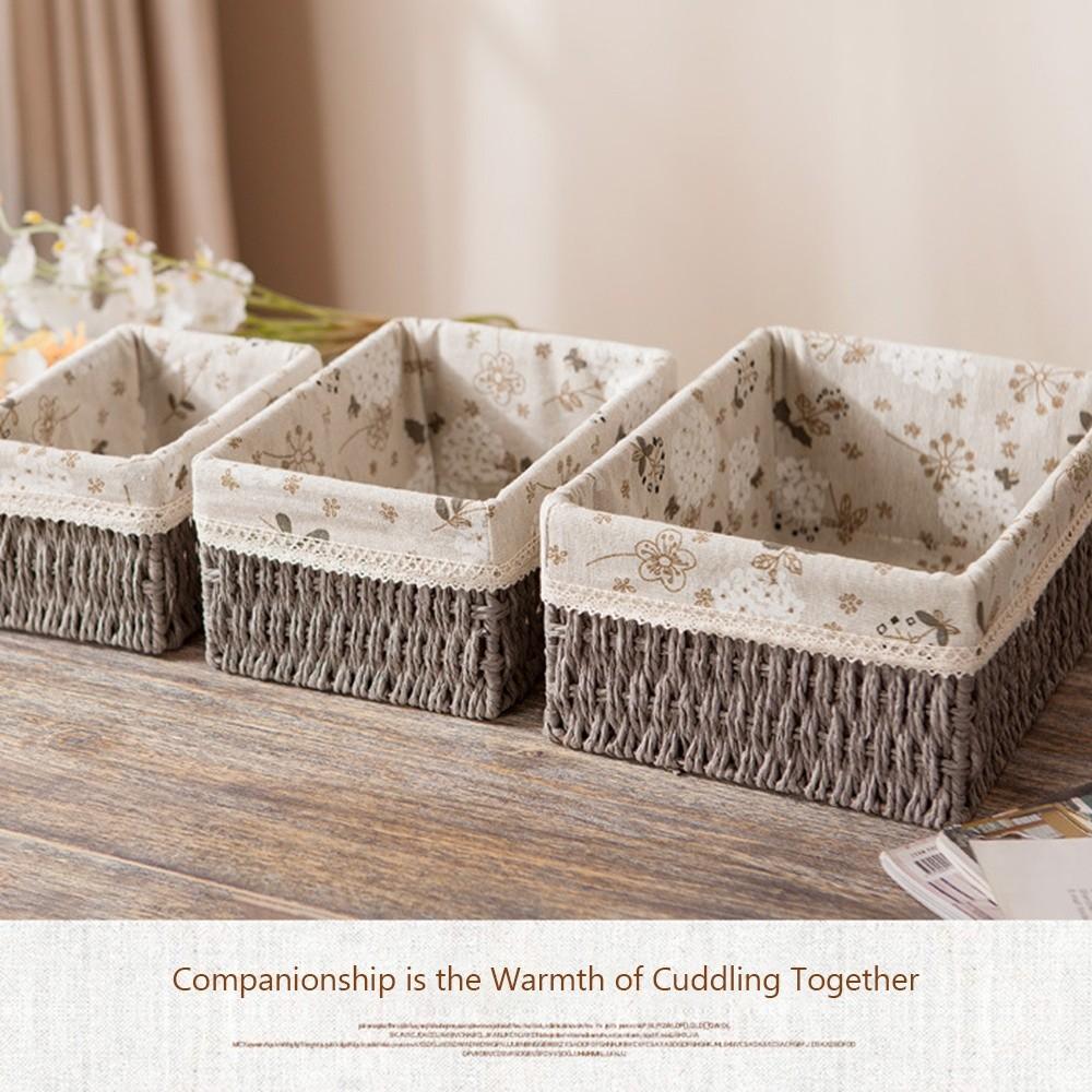 Imitation Rattan Rattan Storage Baskets Vegetable Fruit Multi-Purpose Hand-woven Baskets Home Decoration Storage