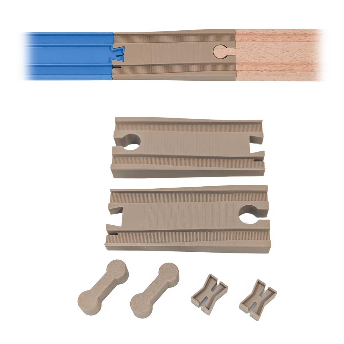 

Для Plarail и BRIO деревянные переходные рельсы 2 комплекта выпуклых и выпуклых, совместимых с деревянными BRIO, свободно расширяют воображение, взаимосвязь,